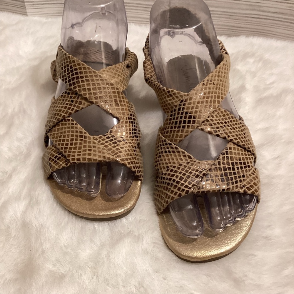 Sam & Libby Women’s Snakeskin Print Open Toe Size 6.5